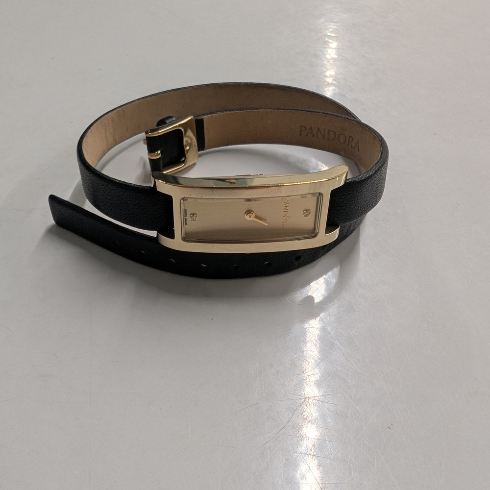 Pandora Black and Gold Watch with Elegant Design